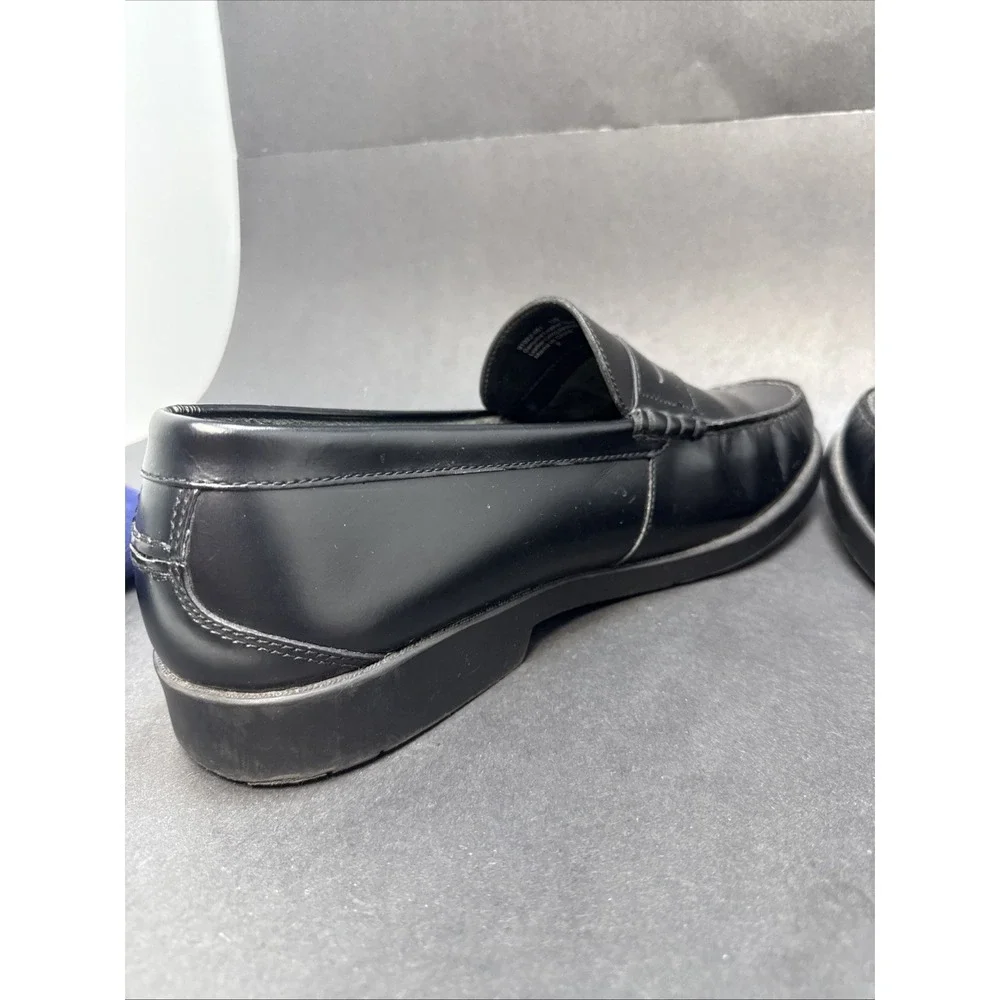 Brassboot Black Leather Men's Dress Loafers 13 M Shoes w Vtg Shoe Tree Stretcher